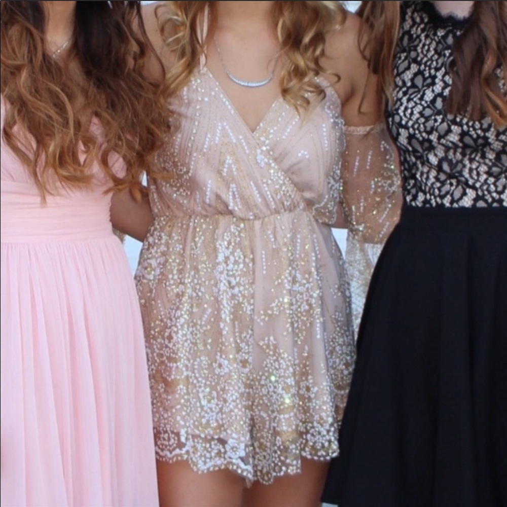 Hello Molly pink sparkling romper
